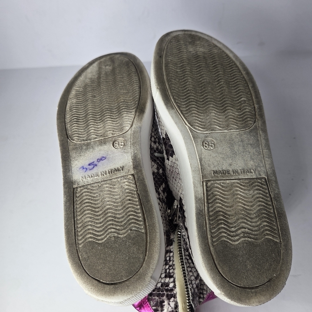 Steve Madden Jaren Snakeskin Star Lace High-Top Sneakers Women's Size 8.5 - Picture 10 of 11